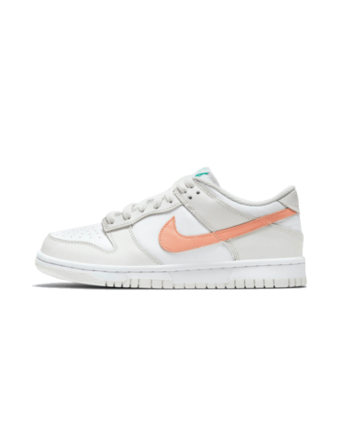 Dunk Low White Bone Peach Aqua brillant des détails fins