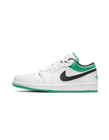 Air Jordan 1 Low White Lucky Green Black brillant des détails fins