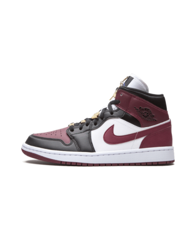 Air Jordan 1 Mid SE Black Dark Beetroot rembourrage situé sous