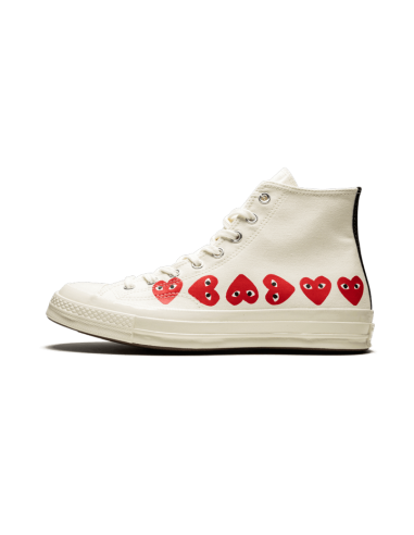 Chuck Taylor All-Star 70s Hi Comme des Garcons PLAY Multi-Heart White l'évolution des habitudes 