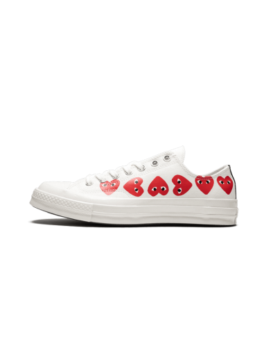 Chuck Taylor All-Star 70s Ox Comme des Garçons PLAY Multi-Heart White Voir les baskets