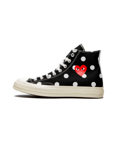 Chuck Taylor All-Star 70s Hi Comme des Garçons PLAY Polka Dot Black Le MVP de beaucoup