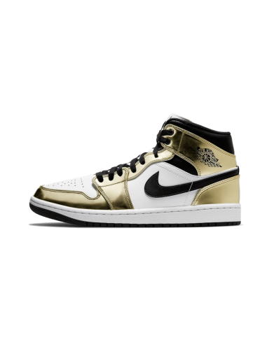 Air Jordan 1 Mid White Metallic Gold Véritable concentré